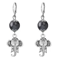 Серьги-амулеты Слон (мудрость, сила, долголетие), лабрадор SE-MKA24-26