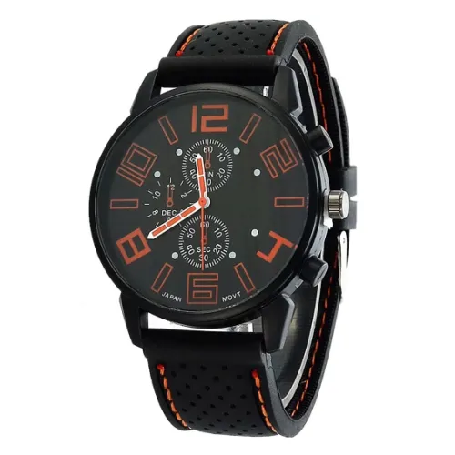 Часы наручные чёрно-оранжевые WA036-O