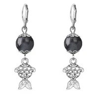 Серьги-амулеты Золотая рыбка (исполнение желаний), лабрадор SE-MKA24-27