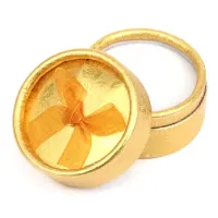 Коробка для кольца круглая d.5,5см, h.3,6см, цвет золотой BOX004-2