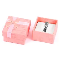 Коробка для кольца квадратная 4х4х2,5см, цвет розовый BOX005-4