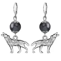 Серьги-амулеты Волк (защита, сила, победа), лабрадор SE-MKA24-28