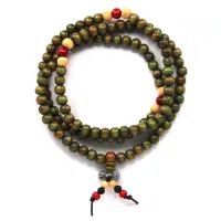 Четки деревянные 8мм Ваджра, цвет зеленый CH020