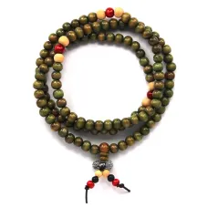 Четки деревянные 8мм Ваджра, цвет зеленый CH020