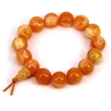 Буддийский браслет - чётки 13мм, акрил, цвет оранжевый BS141-1