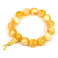 Буддийский браслет - четки 13мм, акрил, цвет желтый BS141-3