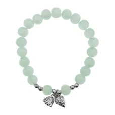 Стеклянный браслет 10мм с подвесками в ассорт., цвет зеленый BS148-5