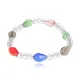 Стеклянный браслет с граненными бусинами 6-8мм, разноцветный BS149-3
