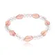 Стеклянный браслет с граненными бусинами 6-8мм, цвет розовый BS149-4