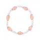 Стеклянный браслет с граненными бусинами 6-8мм, цвет розовый BS149-4