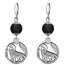 Серьги-амулеты Волк (защита, сила, победа), лава SE-MKA25-07