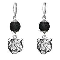 Серьги-амулеты Тигр (защита, сила, победа), лава SE-MKA25-10