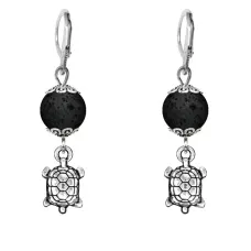 Серьги-амулеты Черепаха (здоровье и долголетие), лава SE-MKA25-16