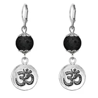 Серьги-амулеты Ом (защита и духовное развитие), лава SE-MKA25-18