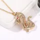 Кулон с цепочкой Дракон 55х38мм, цвет золот. BJK047
