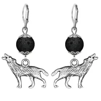 Серьги-амулеты Волк (защита, сила, победа), лава SE-MKA25-28