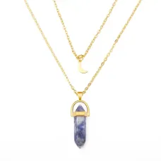 Кулон-маятник на цепочке Содалит, цвет золот. BJK051-S