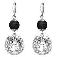 Серьги-амулеты Подкова (счастье), лава SE-MKA25-31