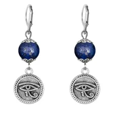 Серьги-амулеты Око Ра (дар предвидения), лазурит SE-MKA26-09
