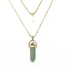 Кулон-маятник на цепочке Нефрит, цвет золот. BJK051-N