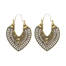 Серьги филигрань 50х36мм, цвет бронз. SE049-B