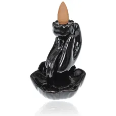 Подставка для благовоний пуля Рука и лотос, 6,5х6х8,5см, цвет черный PBKS019