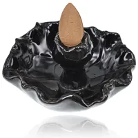 Подставка для благовоний Пуля Лотос, 7,5х7х4см, цвет черный PBKS026-3