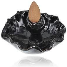 Подставка для благовоний Пуля Лотос, 7,5х7х4см, цвет черный PBKS026-3