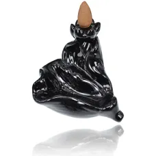 Подставка для благовоний Пуля Лист, 6,5х10х8см, керамика, цвет черный PBKS028