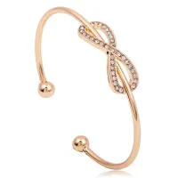 Браслет со стразами Бесконечность, цвет золот. BS181