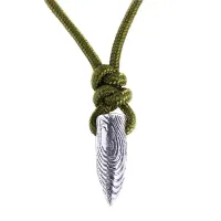 Кулон на шнуре Пуля 25мм, цвет серебр. BJK060