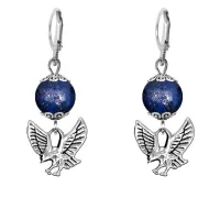 Серьги-амулеты Орел (защита, сила, победа), лазурит SE-MKA26-24