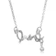 Кулон с цепочкой Love 35х12мм, цвет серебр. BJK066-S