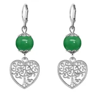 Серьги-амулеты Дерево любви (любовь, семья), нефрит SE-MKA27-06