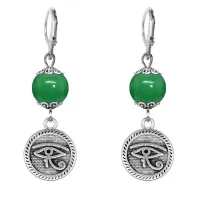 Серьги-амулеты Око Ра (дар предвидения), нефрит SE-MKA27-09