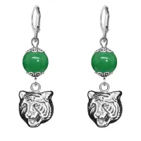 Серьги-амулеты Тигр (защита, сила, победа), нефрит SE-MKA27-10