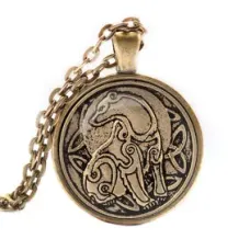 Кулон-амулет с цепочкой Медведь ALK313