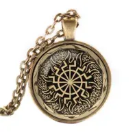 Кулон-амулет с цепочкой Черное солнце ALK322