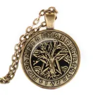 Кулон-амулет с цепочкой Дерево и пентаграмма ALK324