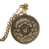 Кулон-амулет с цепочкой Ом в лотосе ALK326