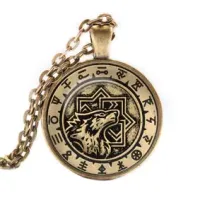 Кулон-амулет с цепочкой Волк и Молвинец ALK373