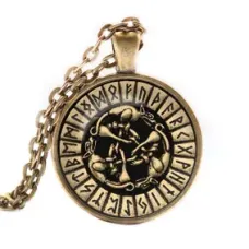 Кулон-амулет с цепочкой Кельтские собаки ALK374