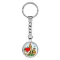 Брелок Я люблю Москву, металл, цвет серебр. BKP036