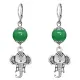 Серьги-амулеты Слон (мудрость, сила, долголетие), нефрит SE-MKA27-26