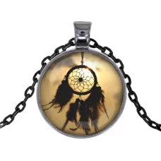 Черный кулон с цепочкой Ловец снов ALK401
