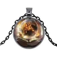 Черный кулон с цепочкой Книга заклинаний ALK402