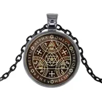 Черный кулон с цепочкой Тетраграмматон ALK403