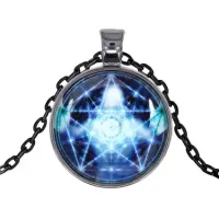 Черный кулон с цепочкой Пентакль ALK405