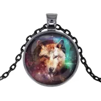 Черный кулон с цепочкой Волк ALK417