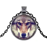 Черный кулон с цепочкой Волк ALK418